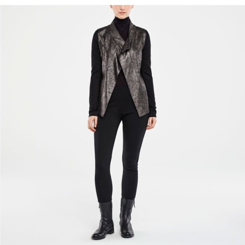 Sarah Pacini Metallic Open Front Jacket Sz 1